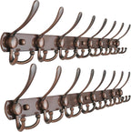 Dseap Coat Rack Wall Mount - 29.5” Long 8-Tri-Hooks Heavy Duty Coat Hanger Rail Wall Hooks for Hanging Coats Hats Clothing Cl