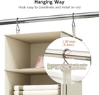 Vailando 3-Shelf Hanging Closet Organizer, Set of 2 Hanging Shelves with 2 Drawers for Wardrobe, Nursery, Baby Clothes Storag