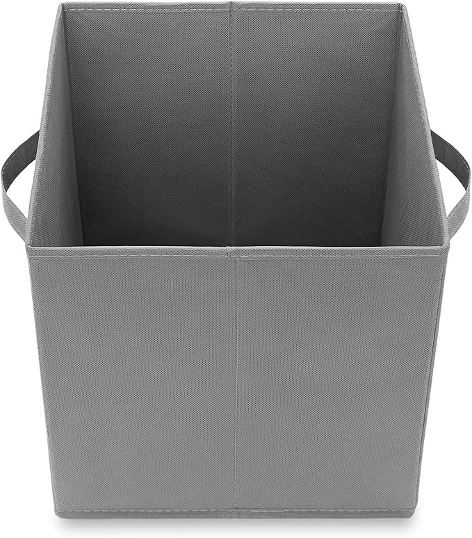 Casafield Set of 6 Collapsible Fabric Cube Storage Bins, Gray - 11" Foldable Cloth Baskets for Shelves, Cubby Organizers & Mo