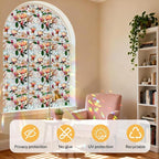 Magnolia Sunroof Stained Glass Window Film Decorative, 3D Rainbow Window Film Non-Glue Static Cling Sunroof Decal for Car Moonroof Home Glass Door Decor, 16.9" x 39.4"