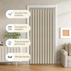 Jilron Accordian Door Curtain, 100% Blackout Folding Magnetic Doorway Curtains,Linen Style Closet Doors,for Room Divider,Priv