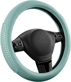 PIC AUTO Steering Wheel Cover, Glitter Gel Particles & Mint Luxury Leather Car Steering Cover, Universal Fit 14.5"-15.5" Anti