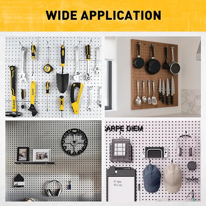 ELEAD 105-Piece 2 Inch Pegboard Hooks, Heavy Duty Peg Board Organizer Accessories, Peg Board Tool Hangers Fit for 1/4" and 1/