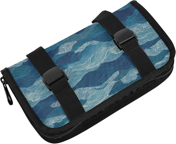 Car Tissue Holder Car Visor Organizer Tissue Box Holder for Car Sun Visor Organizer with Car Vehicle Accessories Essentials Interior for Women Men TealBlue WaveRidge FineLines LayeredWaves