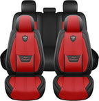 LINGVIDO Car Seat Covers Full Set (5 Seats) - Premium Perforated Nappa Leather, Waterproof Shield, Omni-Adapt Fit SUVs Sedans