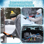 Uiifan 12 Pcs 16 Inch Winter Car Snow Brush Set Ice Scraper and Snow Brush for Car Windshield, Soft Bristle Head, 2 in 1 Winter Removal Tool for SUV and Truck Multi Functional Accessories Gift