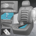 CAR PASS 3D Foam PU Leather Car Seat Covers, Universal Seat Covers Front 2 for Trucks SUV Sedan Automotive Seat Covers Armres