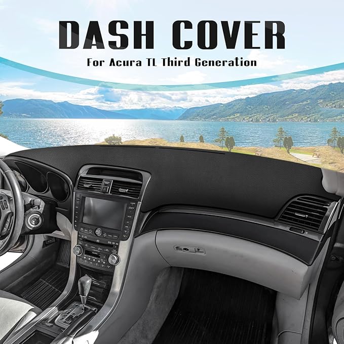 FIILINES Dash Cover for 2004-2008 Acura TL, Dashboard Mat Accessories Dash Cover Sunshade Nonslip Mesh Protector No Glare Bla