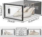 SIMPDIY Shoe Storage, 12 Pack Shoe Organizer for Closet, Shoe Boxes Clear Plastic Stackable Shoe Containers with Lids for Siz