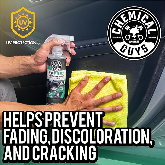 Chemical Guys Total Interior Cleaner and Protectant, New Car Smell, (Safe for Cars, Trucks, SUVs, Jeeps, RVs & More) Extra La
