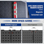 WORKPRO Metal Pegboard 16”x 32” Steel Panel with Round Holes & Vertical Slots, Black Heavy Duty Garage Peg Board Wall Pegboar