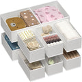 Vtopmart 72 PCS Clear Plastic Drawer Organizers Set + 12Pack Drawer Organizer for Clothes