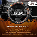 Naruto Shippuden Car Steering Wheel Cover, 15 Inch Anime Steering Wheel Cover, Cushioned Soft Comfortable Cover Anime Car Accessories for Men Women, Nine Tails