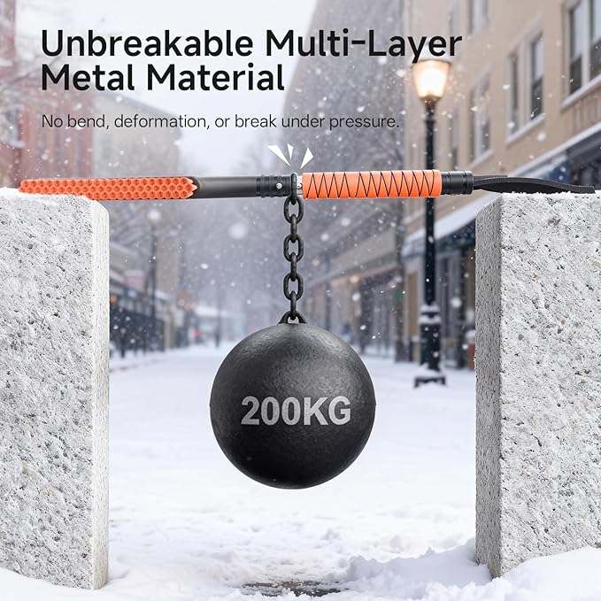DMJN [2026 Upgraded 27'' Snow Brush and Ice Scrapers for Car Windshield [One-Wipe Clean] Detachable Snow Brush for Car with Ergonomic Foam Grip for Cars, Trucks, SUVs