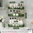 YCIA&DONE Corner Bathroom Counter Organizer, Makeup Organizer for Vanity, Skincare Cosmetic Perfume Tray, Corner Countertop S