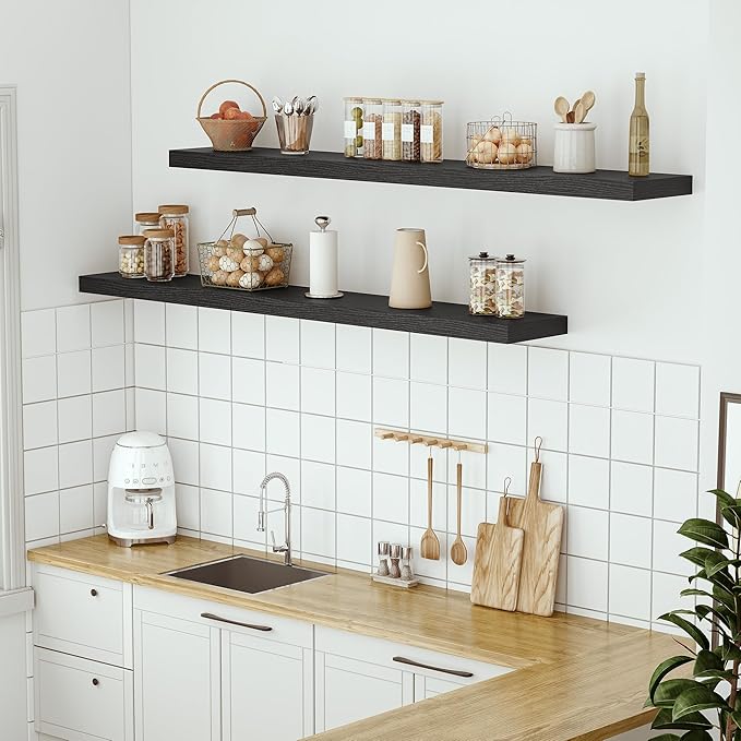 Vivelove 10" Deep Floating Shelves for Wall, 55in Long Shelf for Bathroom, Living Room, Kitchen, Farmhouse, Shelves for Room 