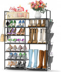 Kottwca 7 Tiers Shoe Rack Metal Shoe Organizer for Entryway Closet, 24-28 Pairs Stackable Shoe and Boots Shelf Storage Cabine