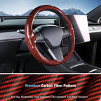 Steering Wheel Cover for Tesla Model 3 (2017-2023) / Model Y (2020-2024),Anti-Slip,Comfortable Grip, Breathable,Customized for Tesla Model 3/Y Accessories,Bright Red