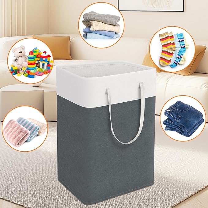 TasticTotes laundry basket 3-Pack, laundry hamper, Hamper with handles, collapsible laundry baskets, Waterproof dirty clothes