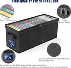 CCidea CD Storage Box with Clear Window - 4 Pack Media Organizer, Innovative Folding Design for CD Discs, CD Holder with Reinforced Handle & Label Slot, Holds 29 CDs Each, Fits Car & Home Use (4)