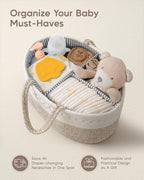 Maliton Diaper Caddy Organizer for Baby, Cotton Rope Baby Gift Basket, Portable Diaper Organizer for changing table, Nursery 