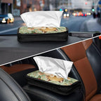 Car Tissue Holder Car Visor Organizer Tissue Box Holder for Car Sun Visor Organizer with Car Vehicle Accessories Essentials Interior for Women Men Christmas Fox Bunny Holly Leaf Green