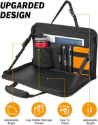 JOYTUTUS Steering Wheel Tray, Back Seat Headrest Tray for Eating Food and Drink, Work Table for Writing and Steering Wheel Laptop Desk, Car Organizer for Commuters, Travel, Family (16.1'' x 10'')