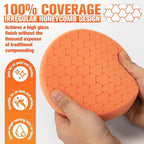 Orange Polish Pad, 3Pcs 6.5 Inch Face for 6 Inch Buffing Polishing Pads and Woolen Pads 150mm Backing Plate Compound Buffing Sponge for Car Buffer Polisher Compounding, Polishing and Waxing