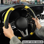 Microfiber Leather Steering Wheel Cover Large for Ford F150 F250 F350 RAM 4Runner Tacoma Tundra Range Rover Model X Model S, 