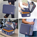 DocSafe Fireproof Document Box with Lock, Hard Case File Organizer with Accordion File Folder, Fireproof Water Resistant Safe