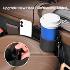 Car Seat Gap Filler, Seat Gap Organizer with Phone Holder, Car Seat Accessories Fit Car SUV Truck, 2PCS Seat Gap Filler with Purse Hook for Car, Black