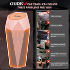 Car Trash Can with Lid - 2-Pack, Interior Accessories for Vehicles, Leakproof Garbage Can with 30 Detachable Trash Bags, Multipurpose Organizers and Storage Solutions for Home and Office (Pink)