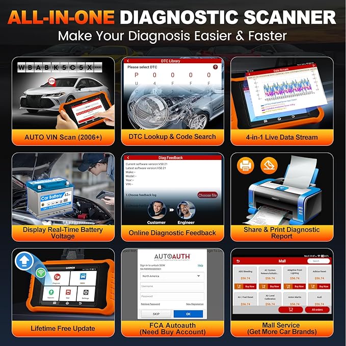 2026 LAUNCH Creader Elite V2.0 fit for Toyota Lexus Bi-Directional Scan Tool, Full System OBD2 Scanner, All Reset Service Code