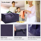 VELVETSURE Heavy Duty Extra Large Moving Bags W/Backpack Straps - Strong Handles & Zippers, Storage Totes For Space Saving, F