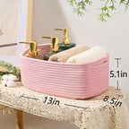 MiniArk Small Storage Baskets for Organizing | Closet Organizer Bins | Shelf Toy Basket | Woven Rope Baskets | Cube Decorativ