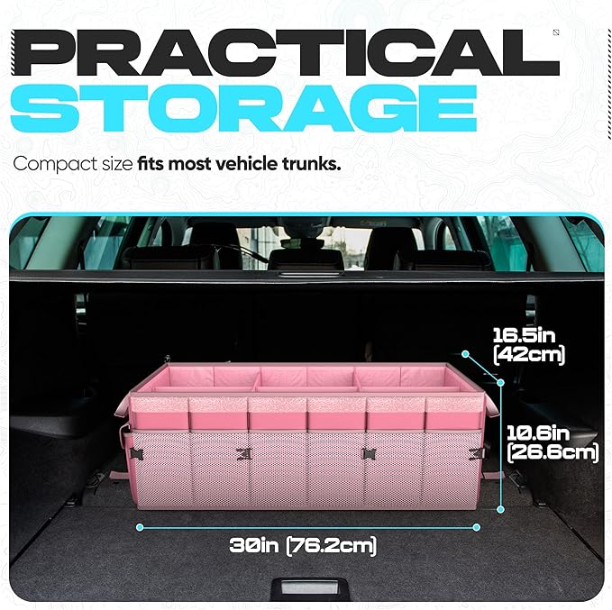 FORTEM Trunk Organizer with Cooler For SUV Car Trunk, Foldable Storage, Car Accessories for Women Men, Collapsible Bag, Perfect