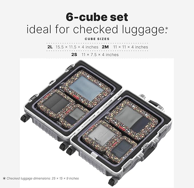 LeanTravel Premium Compression Packing Cubes for Travel - Suitcase Organizer Bags with Double Zipper & Breathable Mesh Panel 