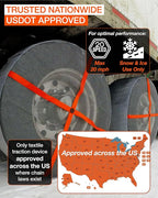 AutoSock for Commercial Vehicles and Trucks AL84, Snow Socks for Tires, Pack of 2