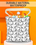 Car Trash Can, Durable Hanging Car Trash Garbage Bag, Cute Automotive Garbage Cans Organizer, Black White Cartoon Cats