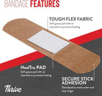 Thrive Fabric Adhesive Bandages Variety Pack - Zipper Pouch for Travel First Aid Kit - Waterproof & Latex-Free for Camping Fi
