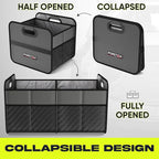 FORTEM Car Trunk Organizer, Collapsible Two Compartment Organizer, Foldable SUV & Truck Storage for Car Accessories for