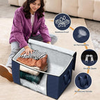 Fab totes 24 Gallons Clothes Storage,Foldable Thick Fabric Blanket Storage Bags, Containers for Organizing Bedroom, Closet, C