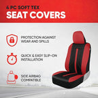 Motor Trend Red Cloth Car Seat Covers for Front Seats – Premium Automotive Bucket Seat Covers, Made for Vehicles with Removab
