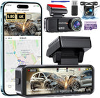 Car Camera - Dash Cam Front and Rear, 4K Dash Camera for Cars Built-in 5.8G WiFi GPS ADAS Dashcam,3.2" IPS Screen Dash Cam with Free 32GB Card,G-Sensor,Loop Recording,WDR,Night Vision Dashboard Camera