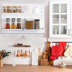 Lineshading 4 Pcs Pegboard Shelves, 12 x 5 Inch Metal Shelf Brackets Pegboard Tray Accessories Wall Organizer for Craft Room 