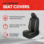 Motor Trend SpillGuard 2 Beige Seat Covers for Cars & Seat Covers for Trucks - Neoprene Lining Waterproof Car Seat Covers Fro