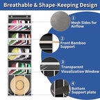 KYEVIS Over The Door Hat Organizer for Baseball Caps - Holds up 60 Hat Rack with Extra Large Row for Cowboy, Hat Storage for 