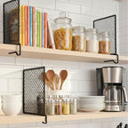 Nexu 6-Pack Metal Mesh Shelf Dividers for Closet Organization, Ultra-Stable Under-Shelf Hook Design, Matte Non-Slip Heavy Dut