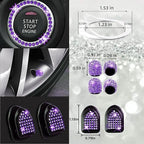 NBTEPEM 30 Pcs Purple Bling Car Accessories Set for Women, Purple Steering Wheel Cover Set, Bling Console Cover, Seat Belt Cushion, Shift Knob Cushion, Cup Coaster, Rhinestone Car Hanging Accessories
