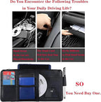 2 Pack Car Visor Organizer for Ford F150 2021-2025, Sun Visor Storage Pouch Premium PU Leather Interior Accessories Pocket Multi-Function Card Holder,Black